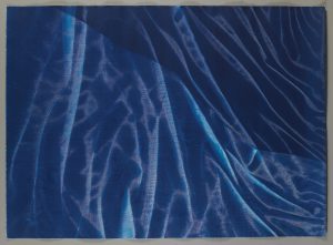 Barbara Kasten Photogenic Painting, Untitled 21, 1975 30 x 40 Inches, Cyanotype. Courtesy of the Artist.